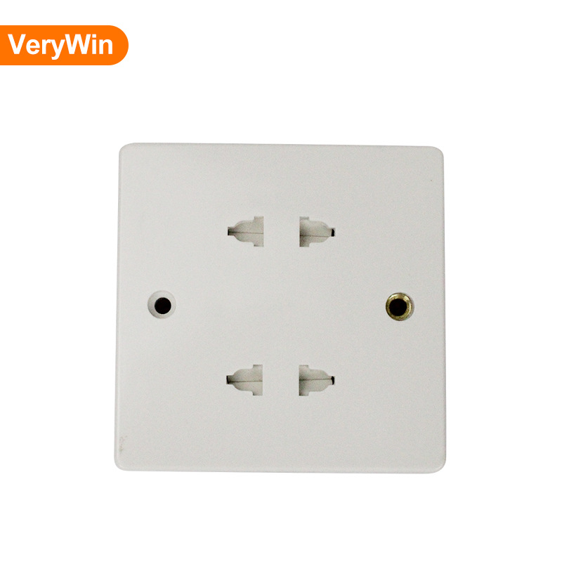 厂家供应86型2位4孔插座16A英式插座暗装4孔墙插英标开关插座面板