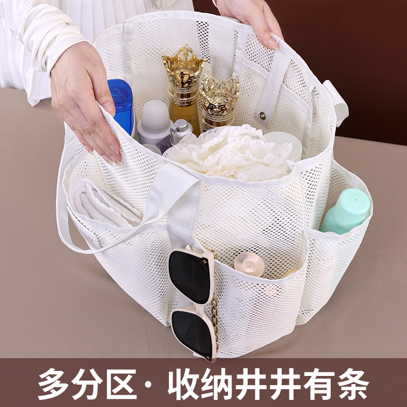 クロスボーダー新品マルチポケットメッシュビーチバッグ大容量フィットネススポーツ収納バッグ水着バッグ手提げ水泳バッグ