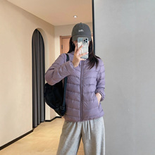 温暖显瘦90白鸭绒小个子连帽轻户外薄短款羽绒服女2025冬G101301