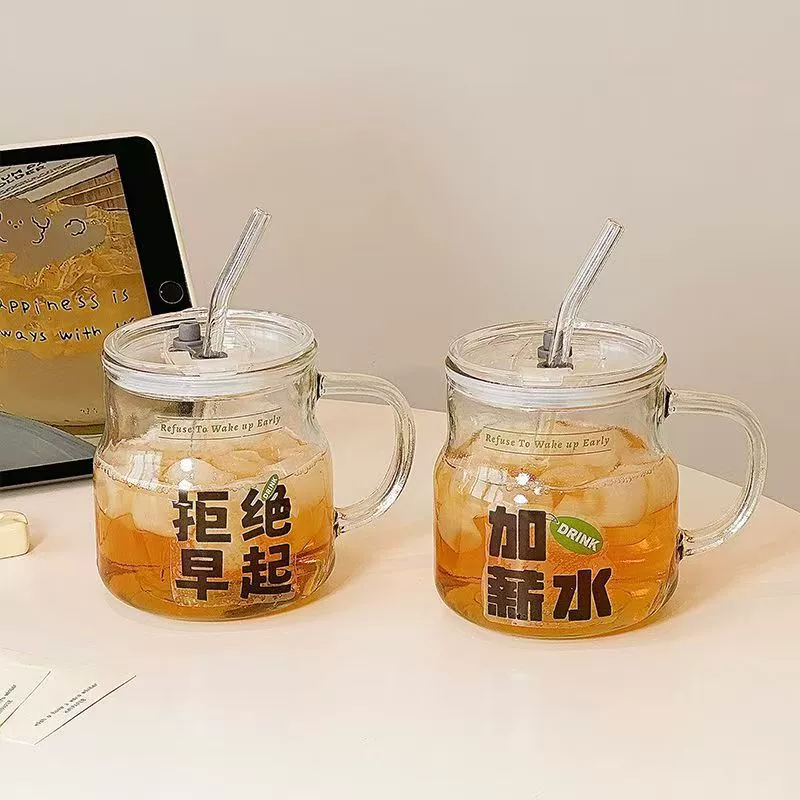 Creative capacious glass, high quality tea cup with glass
