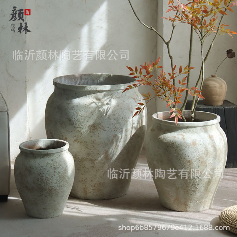 Retro hacer viejos frascos de cemento de gran calibre de alto estilo flores de la ventana de la sala de estar del departamento de ventas decoración del centro comercial maceta verde