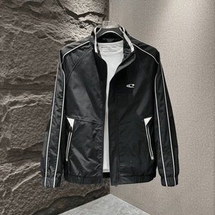 Autumn New Windproof Casual Stand-Up Collar Jacket Men's Trendy Fashion Loose Versatile Sports Jacket