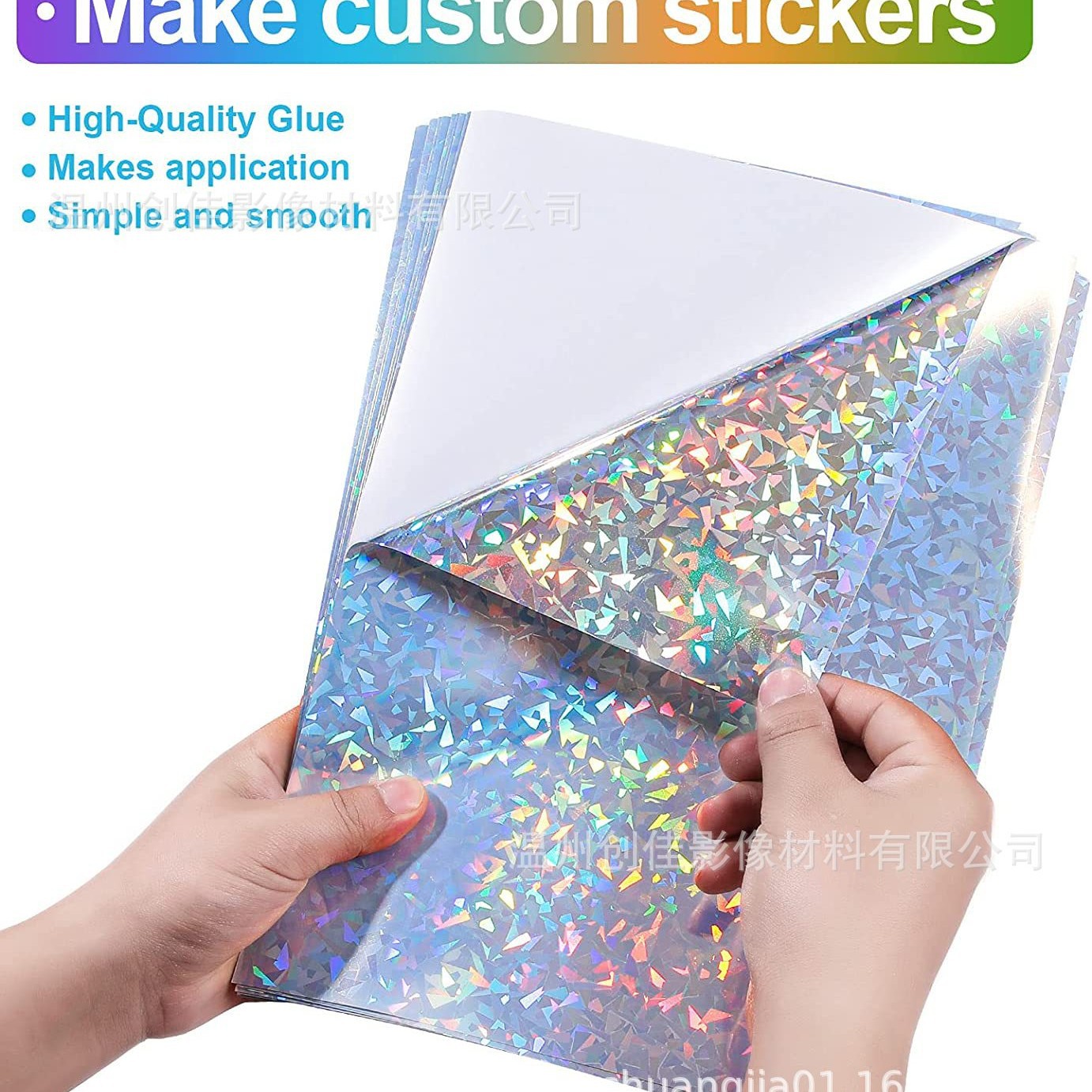 Fabricante de papel de impresión de inyección de tinta en stock A4 serie láser patrón de diamante holográfico vinilo adhesivo de inyección de tinta papel de impresión