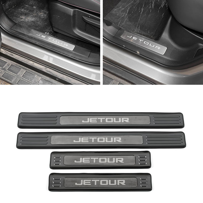 Suitable for Jetour T2 Stainless Steel Threshold Strip Modification, Welcome Pedal, Trunk Guard, Tailgate Traveler