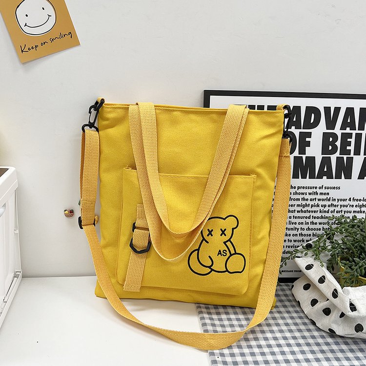 Large-capacity women's bag manufacturer in stock, fashionable Korean-style single-shoulder canvas bag, ins, high school and college students' hand-held tutorial bag undefined