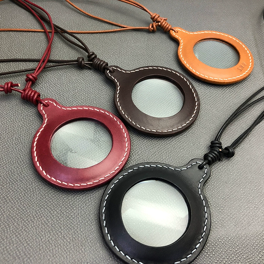 Регулируемая поводок сплошной цвет кожа увеличительное стекло защитный чехол высокой мощности портативный увеличительное стекло защитный чехол для пожилых людей