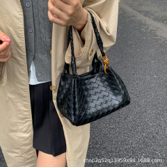 跨境时尚编织水桶包包女2025新款高级感手提斜挎包子母女包手提包