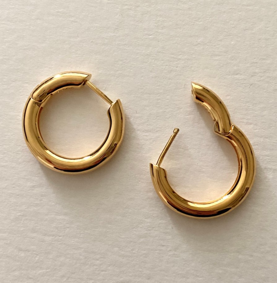 925 Sterling Silver Material 1 Pair 925 Sterling Silver Solid Color Hoop Earrings