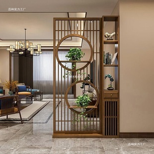 New Chinese Style Gate Entrance Cabinet Living Room Home Facing the Door Entrance Door Blocking Entrance Partition Solid Wood Screen