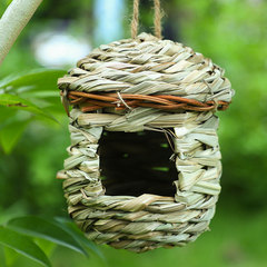Cross-border wholesale warm grass woven bird nest outdoor decoration grass nest bird cage handmade bird house bird nest cage