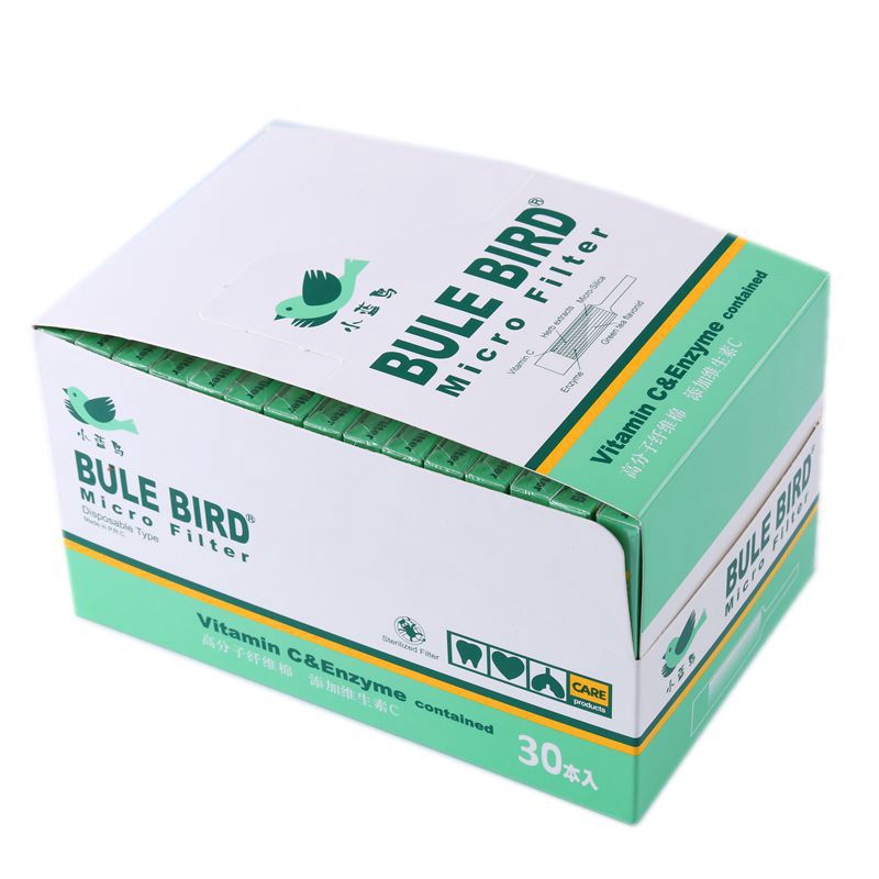 Original Green Bird Bird Cigarette Buckets Bulebird Men's Cigarette Filter Pixel Fine Disposal Filter Genuine 5