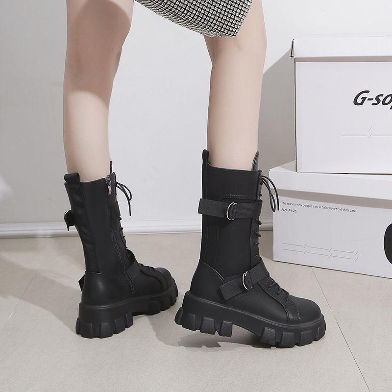 Foreign-style British-style increased thick bottom British-style leg fine plus size Martin boots cos women's 2024 spring and autumn new Foreign-style British-style increased thick bottom British-style leg fine plus size Martin boots cos women's 2024 spring and autumn new