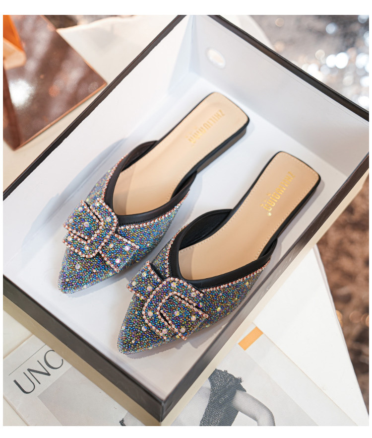 2023 spring and summer new outerwear all-match net red low-heeled sandals pointed toe Muller drag_voghion.com