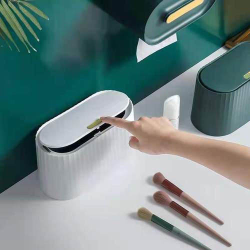 Self-designed Amazon desktop push-type trash can, light luxury style storage small paper basket, cross-border foreign trade