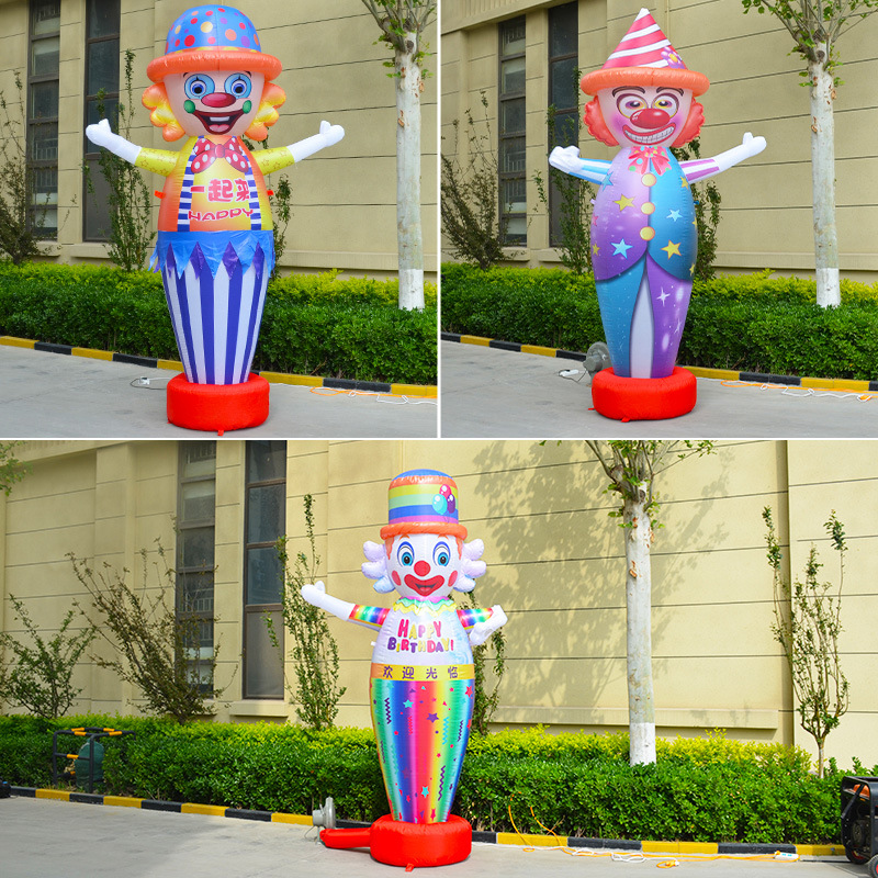 Modelo inflable transfronterizo maniobra de aire payaso y estrella de baile publicitaria muñeca abierta swing dibujos animados modelo inflable de celebración