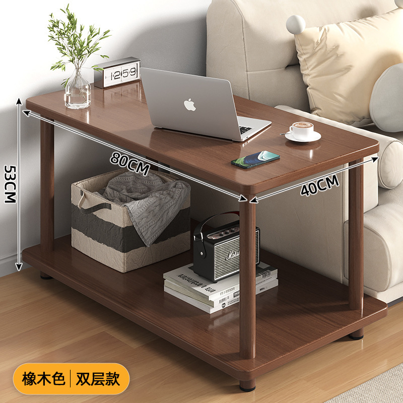 ソファサイドテーブル、シンプルな二層コーヒーテーブル、小さなテーブル、シンプルな賃貸住宅、家庭用の小さなベッドサイドテーブル、収納ラック|undefined