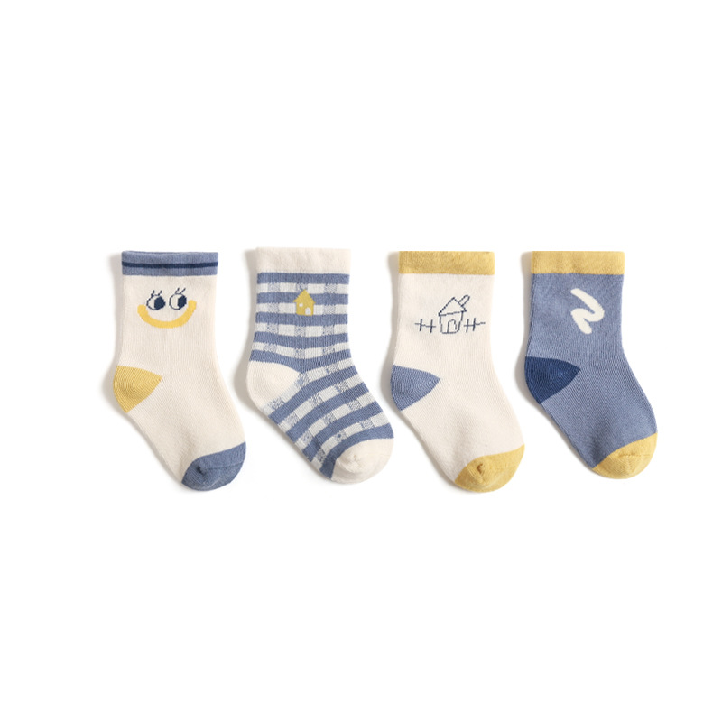 Fábrica de fuente de la industria de algodón amada personalizada al por mayor calcetines para niños lindos sin hueso peinados calcetines para bebés medias