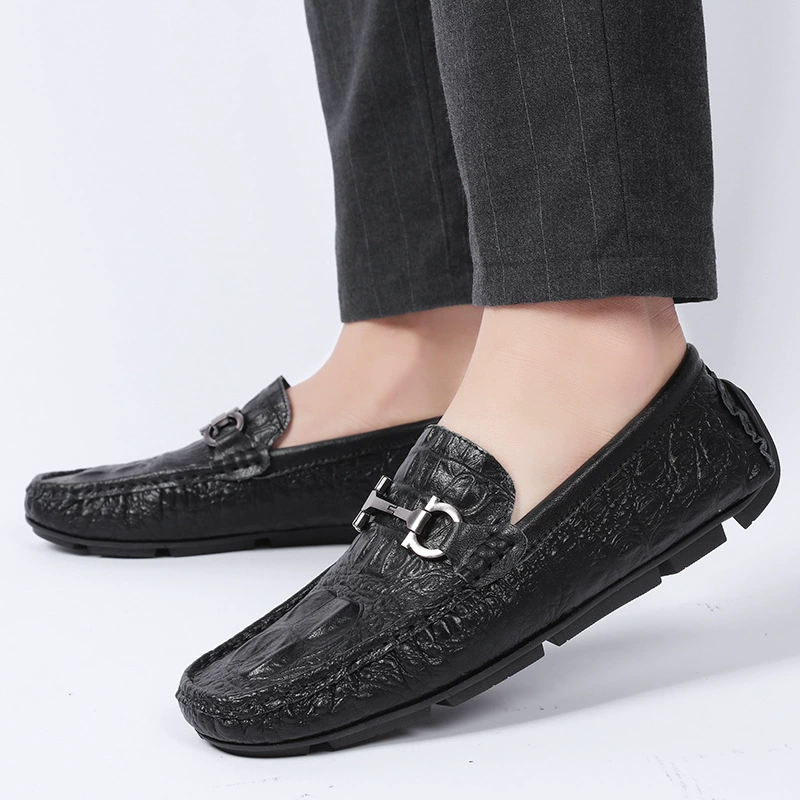 Мужские туфли 7766 Doudou Shoes Driving Shoes Весенний комплект Цветочные Крустированные корона круиз кожаные плоские ленты Легкие кожаные повседневные туфли