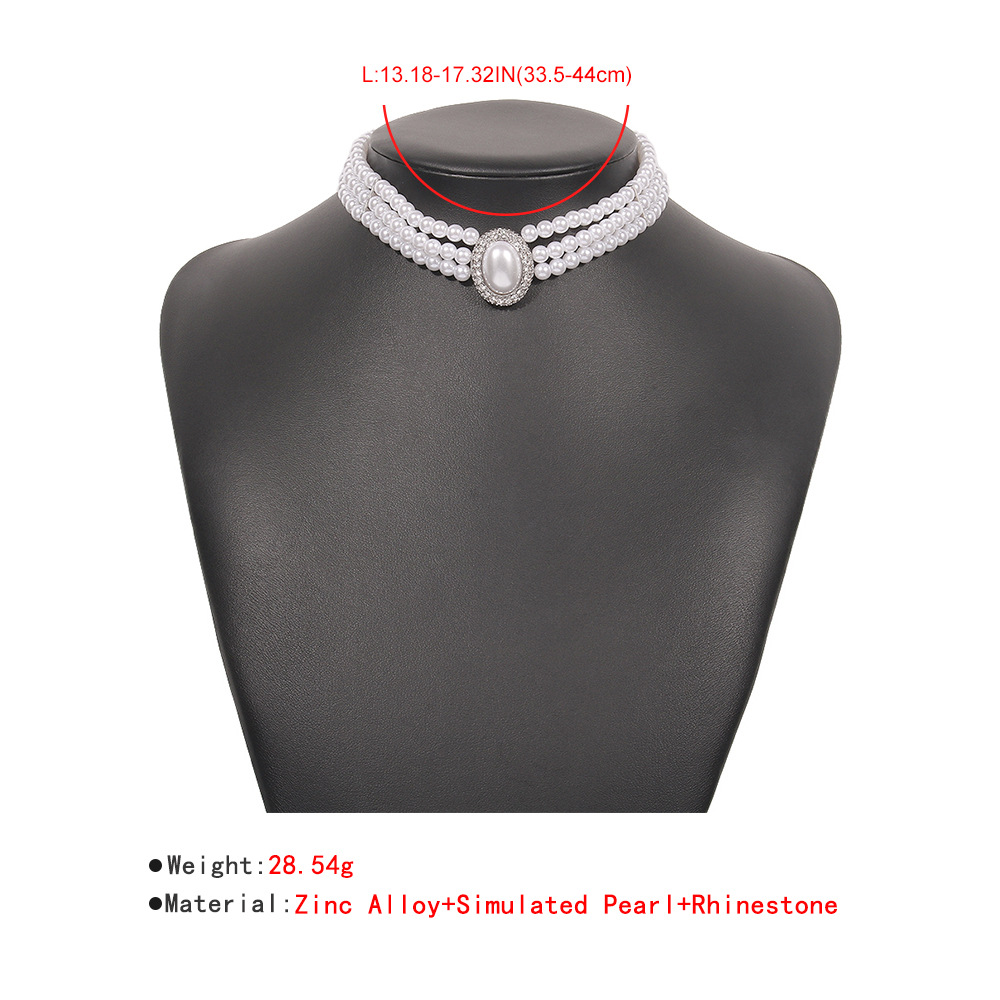 retro palace style multilayer pearl necklacepicture5