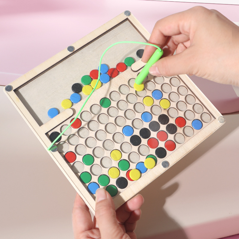 Rompecabezas de cartas Laberinto magnético Pen de control Pen posición de caminar Desarrollo de rompecabezas para niños pequeños Asita didáctica Juguete de entrenamiento de concentración