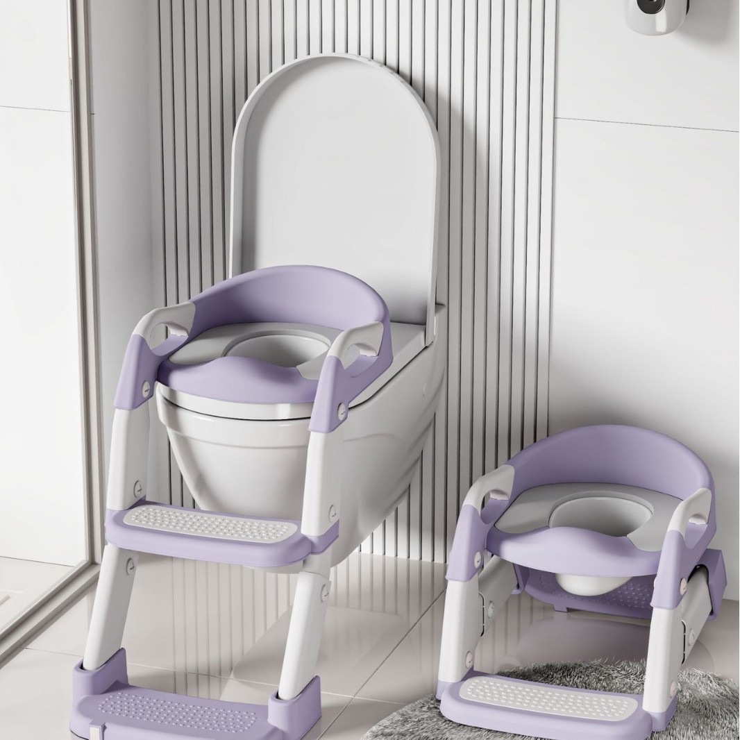 Asiento de Inodoro con Escalón para Niños de PVC Plegable y Portátil para el Hogar image 7