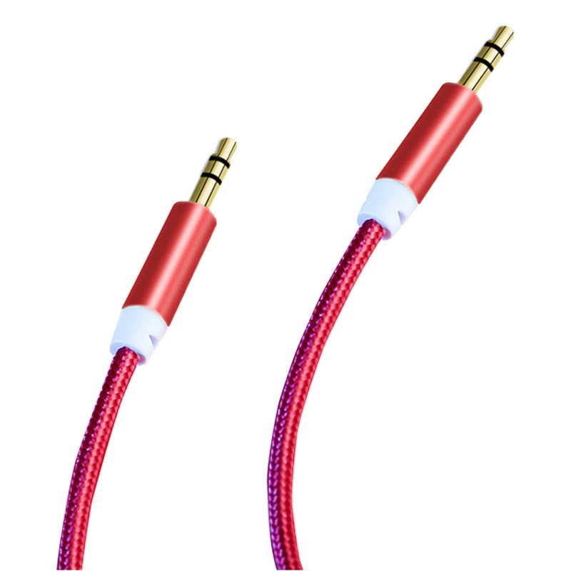 Прямая поставка с завода 1-3 м шестицветный нейлоновый Плетеный алюминиевый сплав соединение аудио телефонная гарнитура аудиокабель aux3.5