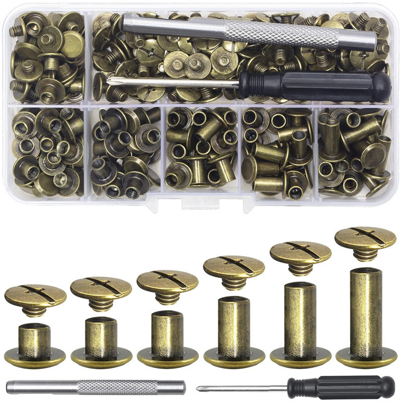 110pcs6仕様帳簿製本ネジリベットネジベルトネジ革アルバムネジ|undefined