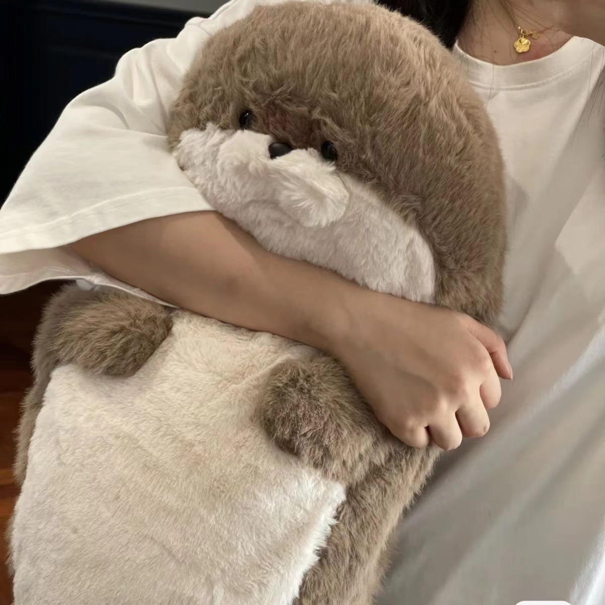 Seal Plush Toy Cute Bed Holding Sleeping Sea Otter Doll Super Soft Pillow Cloth Doll Aquarium Souvenir