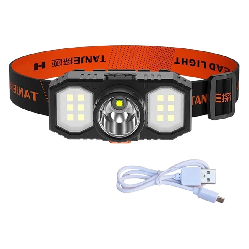 Transfronterizo nuevo faro LED COB mini iluminación al aire libre de largo alcance montado en la cabeza linterna USB recargable lámpara de pesca