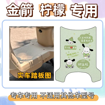 Special Car Floor Mats, Decorative, Electric vehicle foot mat - pacha-dog-green-golden-arrow-lemon-special-with-magic-tape