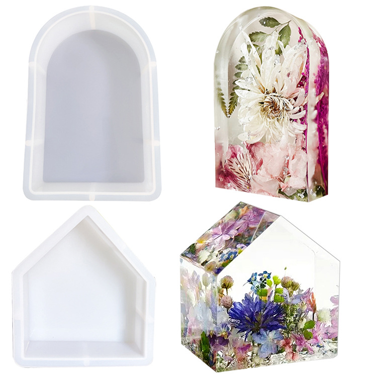 diy水晶硅胶模具拱门形房子形滴胶模具镜面摆台装饰亚马逊新品|ms