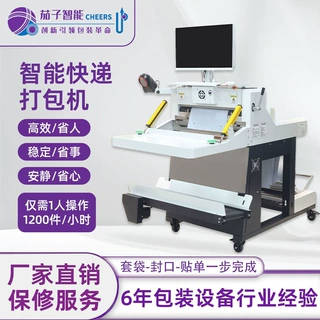 高速快递打包机套袋封口贴单一体打印贴标投袋电商智能自动打包机