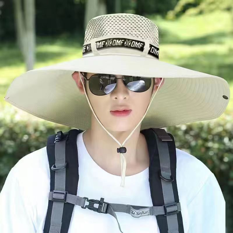 Sun Protection Summer Sunshade Large Fisherman's Hat Fishing Hat Anti-Uv Hat Men's Hat with Foldable Large Brim