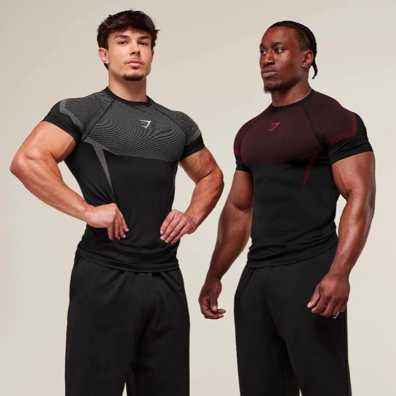 American Trendy Brand Youngla Casual Sports Fitness Running Jogging Men's Elastic T-Shirt Training Bodysuit Export