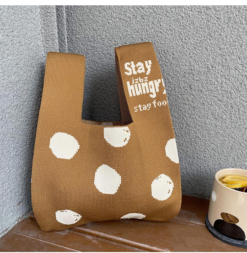 Women's Medium Polyester Letter Polka Dots Vintage Style Classic Style Open Shopping Bags display picture 3