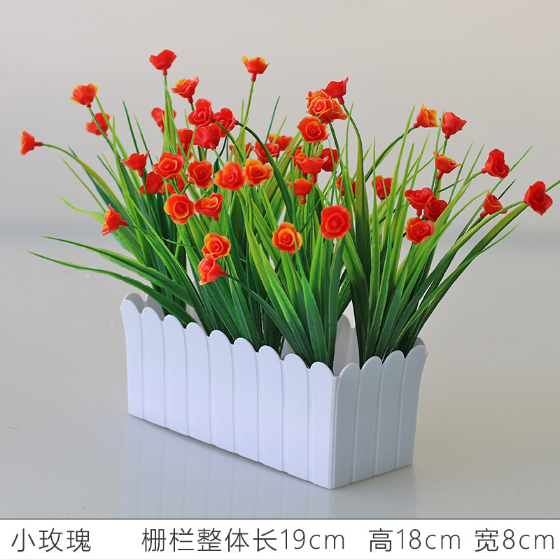 Flor artificial jardín de flores de plástico traje de valla de flores artificiales decoración de la ventana interior y exterior decoración floral decoración de la Mesa maceta flor
