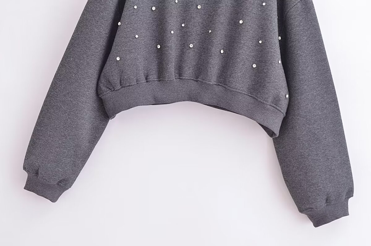 Women's Hoodies Long Sleeve Diamond Casual Simple Style Solid Color display picture 2