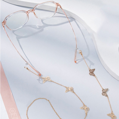Cross-border new product butterfly glasses chain, chain glasses chain, color-preserving electroplating jewelry, temperament, simple design sense.
