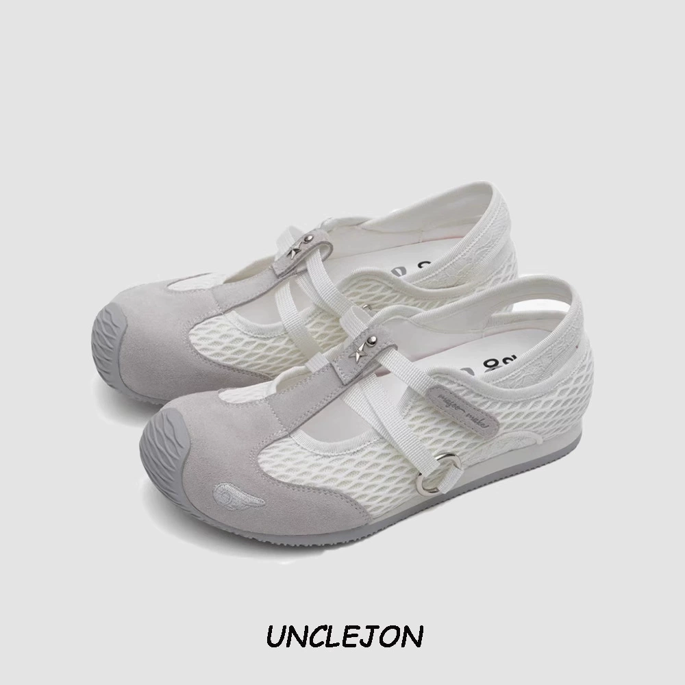 Одиночная обувь Мэри Джейн женская 2025 новая сетка дышащая спортивная сандалия плоская подошва повседневная обувь Argump