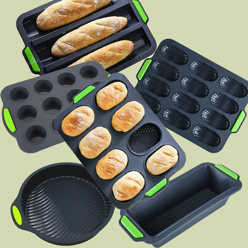 [Food Grade Silicone Cake Molds Toast Tray Bread Pan Brownie]