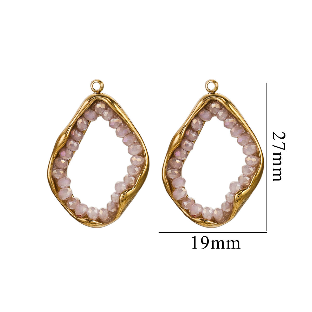 Pendientes de metal geométrico curvado en espiral colgantes de cristal irregular de acero inoxidable cadena de suéter accesorios de collar