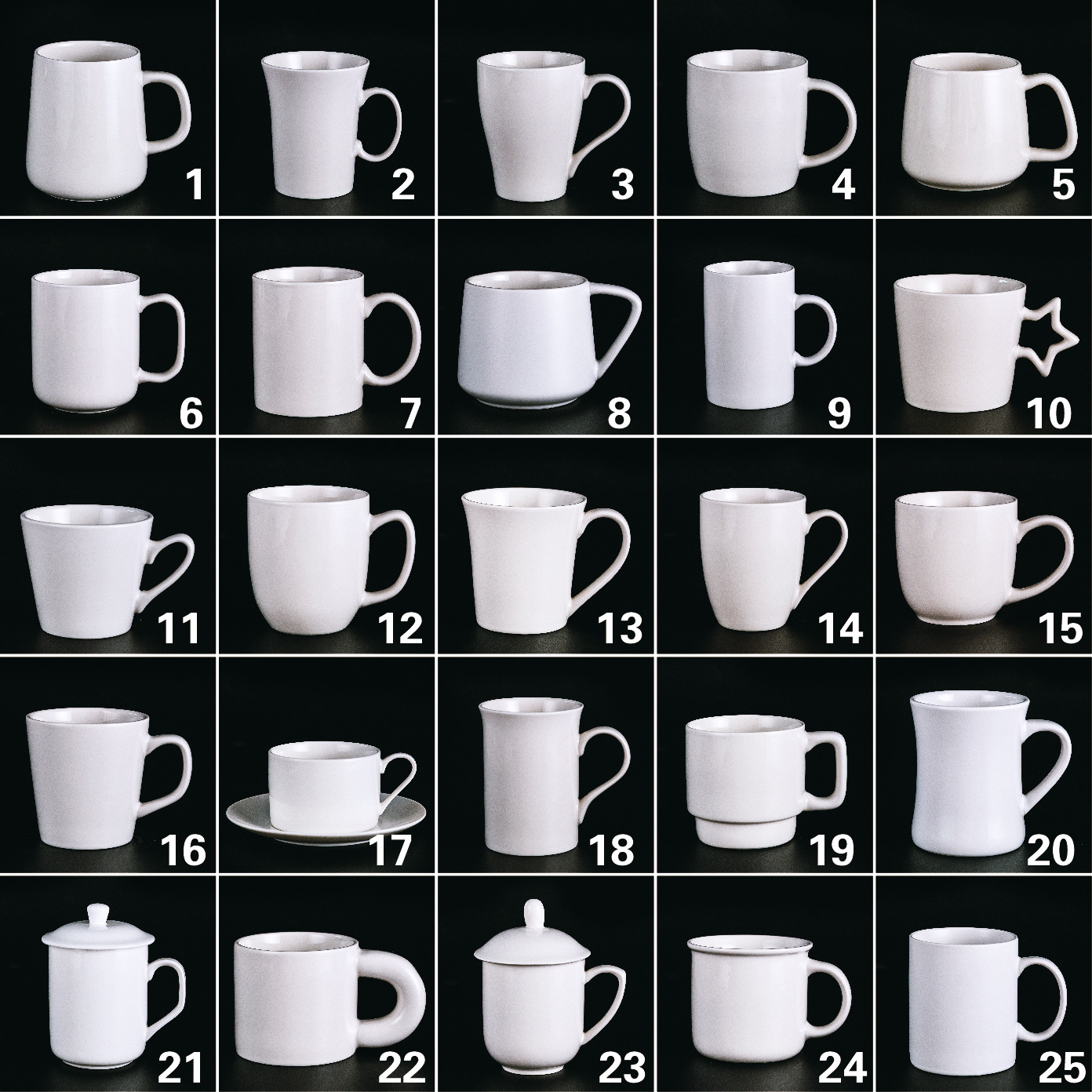 Transfronterizo de Amazon taza blanca taza de alto aspecto creativo Oficina taza de café pareja taza de agua Taza de cerámica