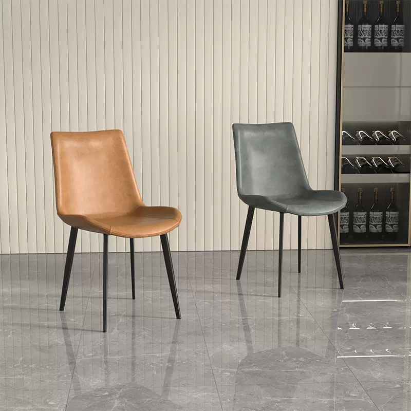 网红餐椅家用意式现代椅子北欧轻奢酒店餐厅椅洽谈椅会议皮靠背椅