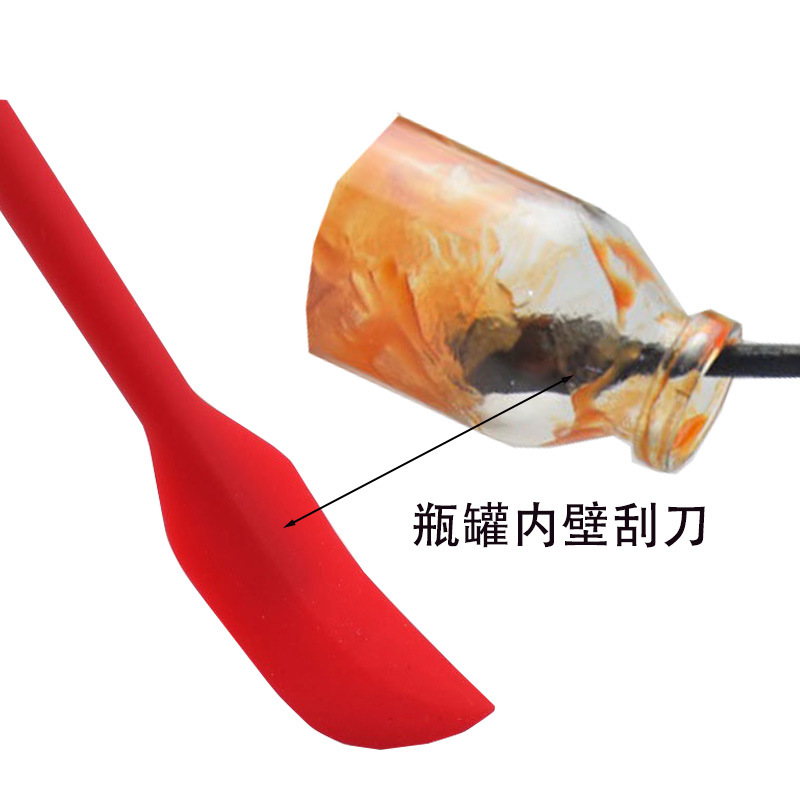 Silicone Double-head small size Honey Jam Scraper Cosmetic Cuisine Bottle Inner Wall Long Scraper Mini Scraper 3-piece Set
