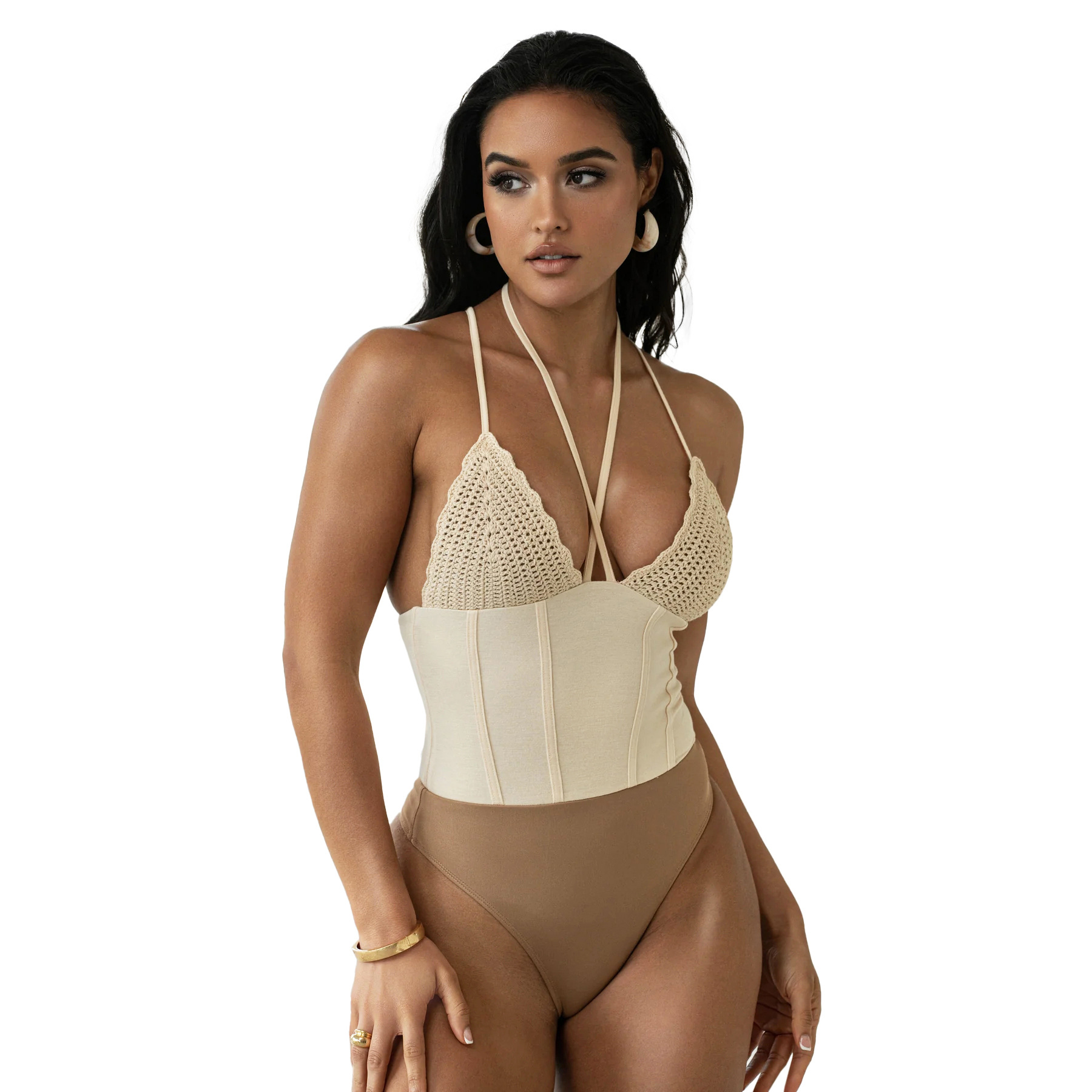 Summer Women Clothing Sexy Sling Bare Back Jumpsuit Hollow Out Knitted Skirt Set 46 Summer Women Clothing Sexy Sling Bare Back Jumpsuit Hollow Out Knitted Skirt Set