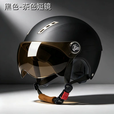 helmet for all seasons, Motosiklet kaskı (dəbilqə) - x9-black-brown-short-glasses