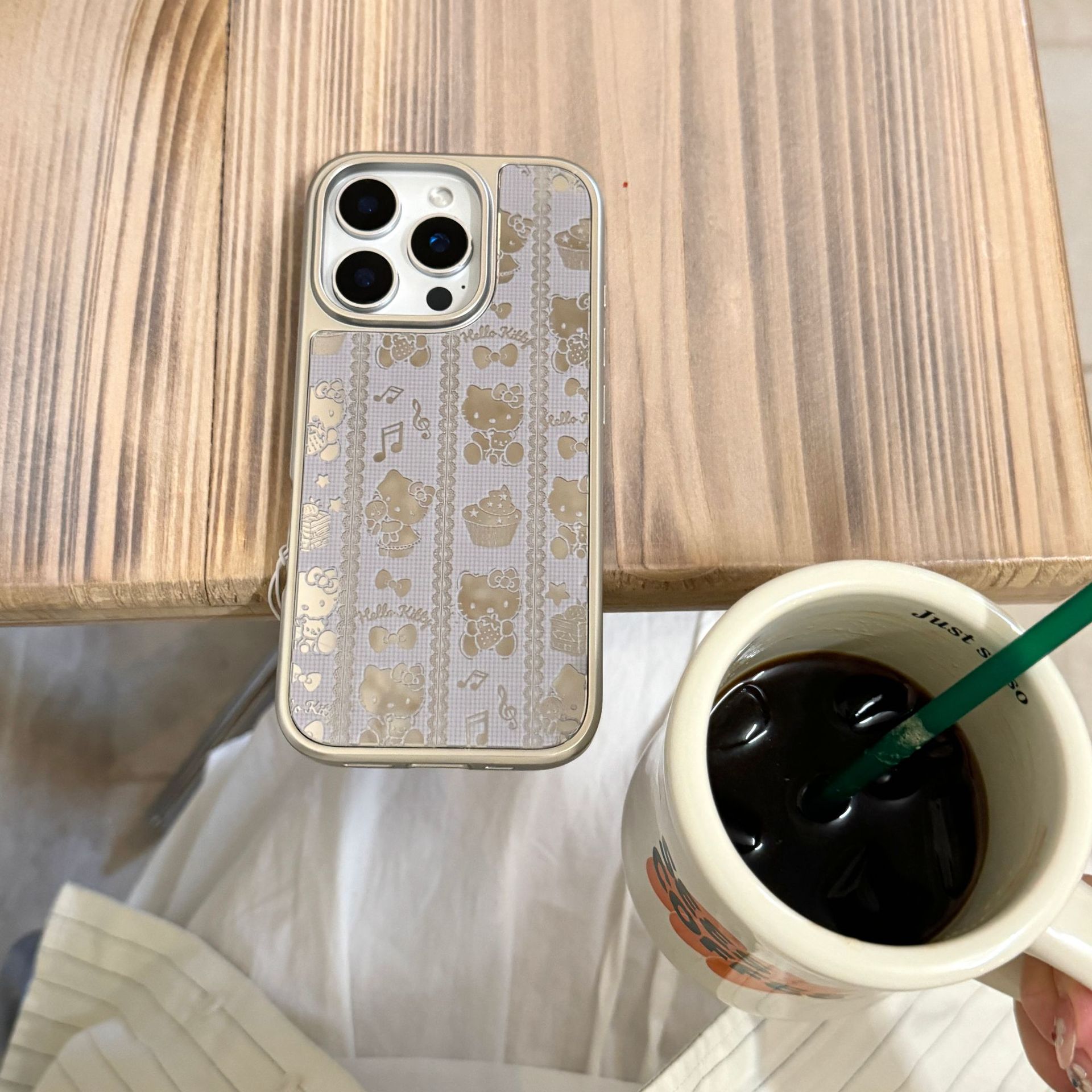 Advanced sense plateado encaje KT cat para Apple 16ProMax funda para teléfono móvil 15Pro espejo 14/13 cadena 15