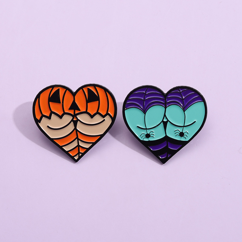 Letter, Heart Shape Pattern Cute Pin Letter Heart Shape Alloy Stoving Varnish Unisex Brooches