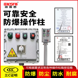 Fan Start and Stop Button Box Hanging Vertical Explosion-Proof Operation Box Two Lights Two Buttons Button Box Bec56 Explosion-Proof Operation Column