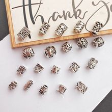 古法合金大孔隔珠字母diy手工串珠手链项链散珠饰品配件材料批发